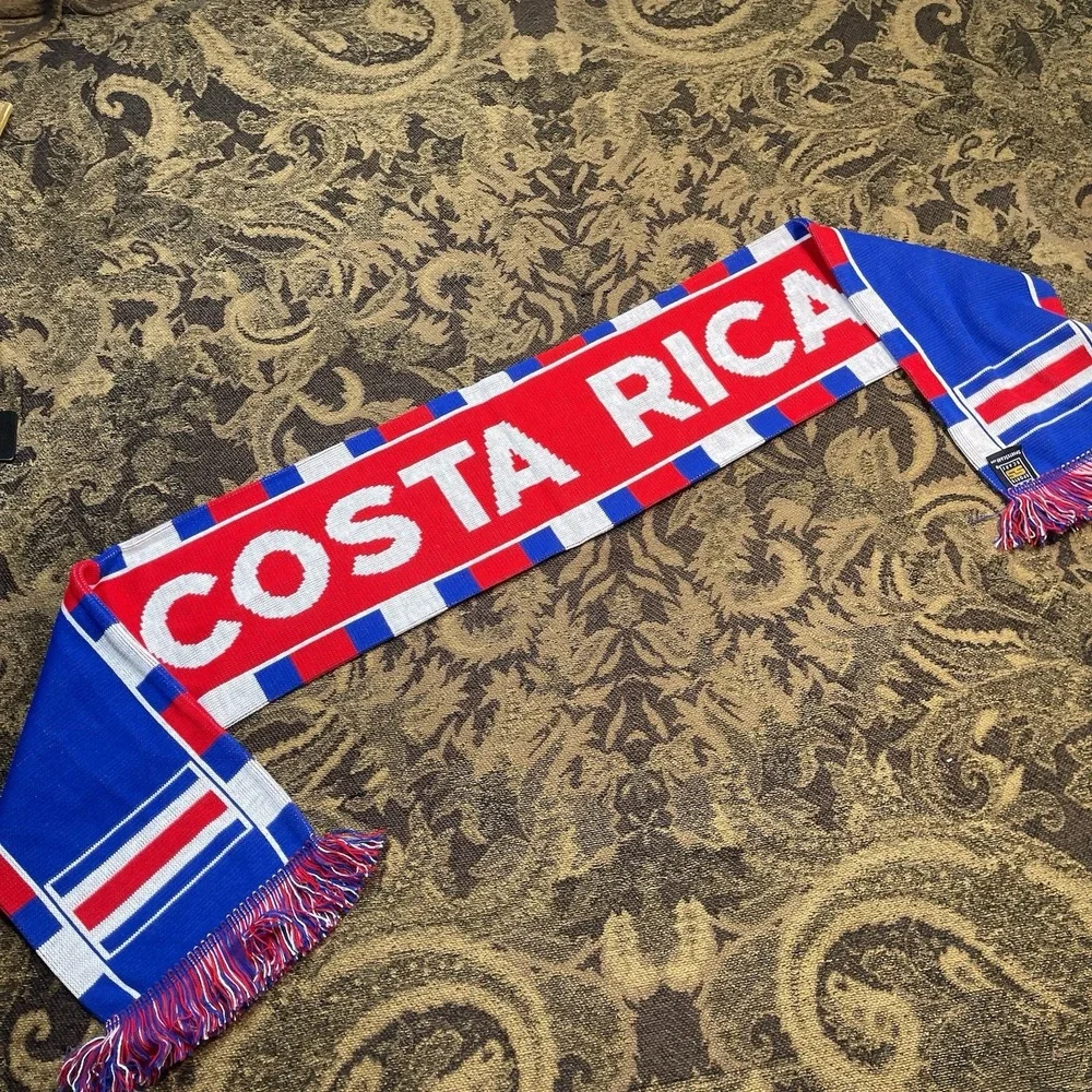 Costa Rica Soccer Football Scarf Licensed New Red Blue Squared New A